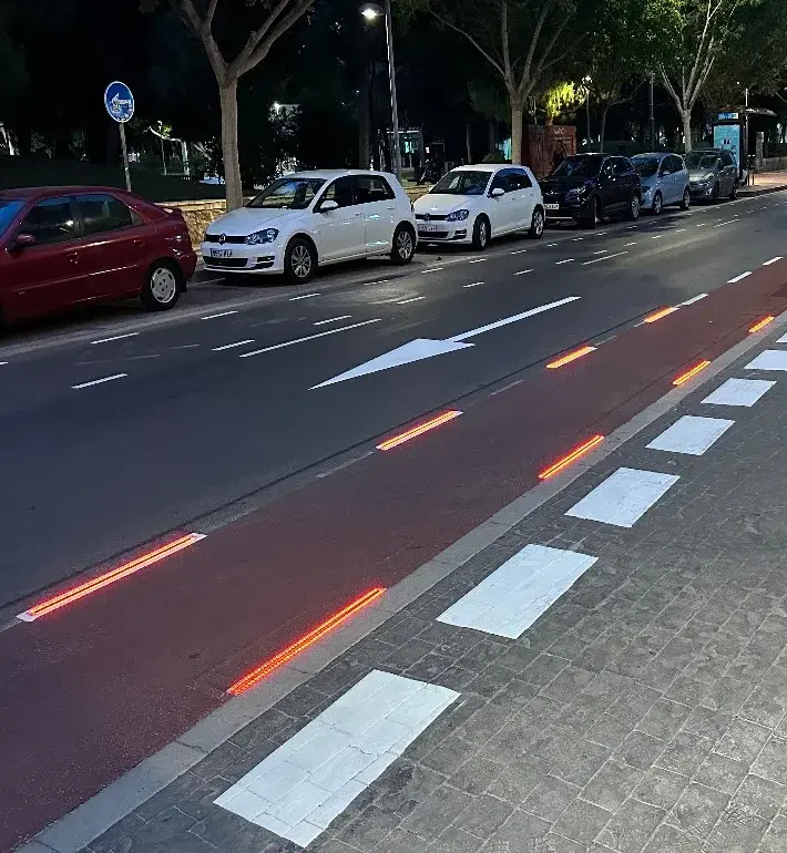carriles bici luminosos